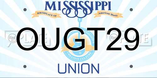 OUGT29 Mississippi License Plate