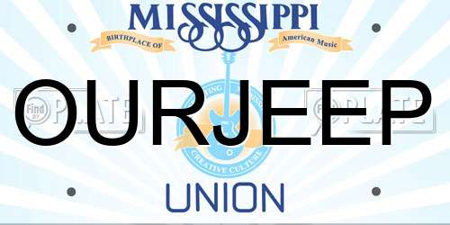 OURJEEP Mississippi License Plate