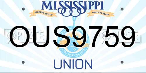 OUS9759 Mississippi License Plate
