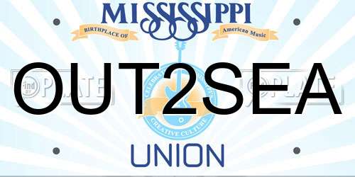 OUT2SEA Mississippi License Plate