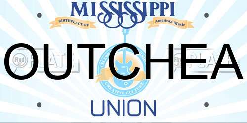 OUTCHEA Mississippi License Plate