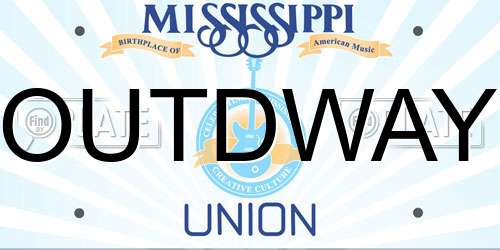 OUTDWAY Mississippi License Plate