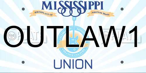 OUTLAW1 Mississippi License Plate
