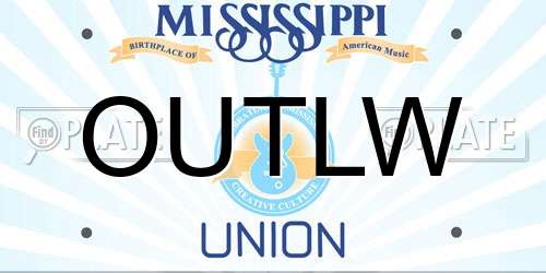 OUTLW Mississippi License Plate