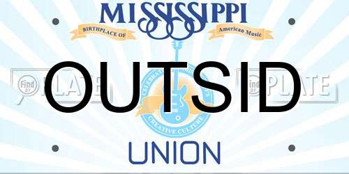 OUTSID Mississippi License Plate