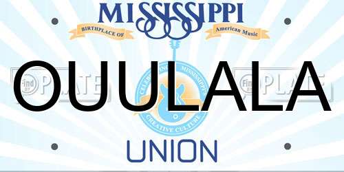 OUULALA Mississippi License Plate