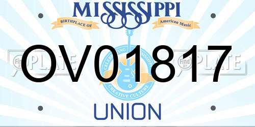 OV01817 Mississippi License Plate