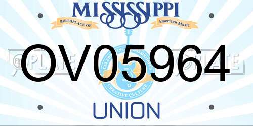 OV05964 Mississippi License Plate