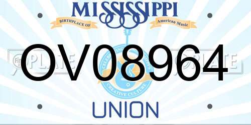 OV08964 Mississippi License Plate