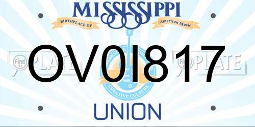 OV0I817 Mississippi License Plate