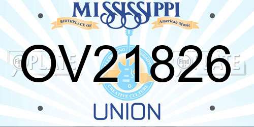 OV21826 Mississippi License Plate