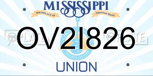 OV2I826 Mississippi License Plate
