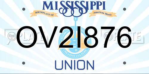 OV2I876 Mississippi License Plate