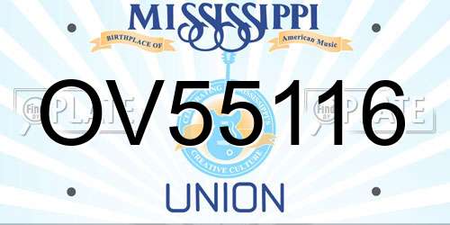 OV55116 Mississippi License Plate