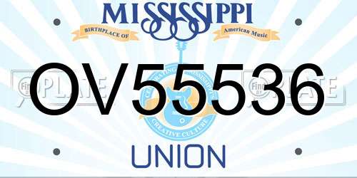 OV55536 Mississippi License Plate