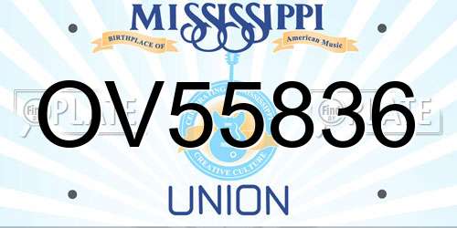 OV55836 Mississippi License Plate