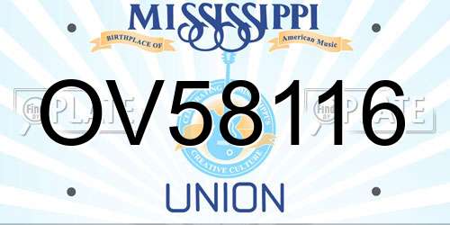 OV58116 Mississippi License Plate