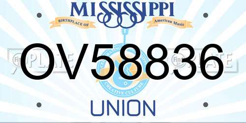 OV58836 Mississippi License Plate