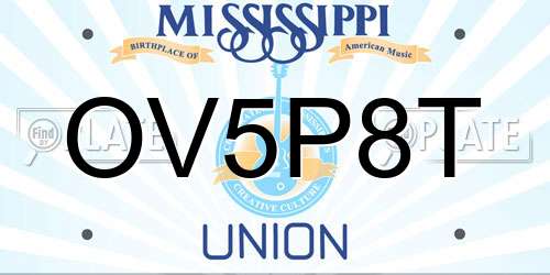 OV5P8T Mississippi License Plate