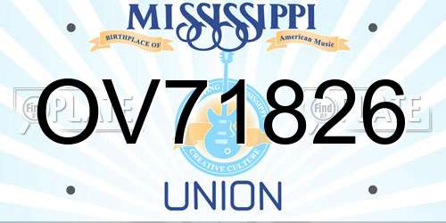 OV71826 Mississippi License Plate