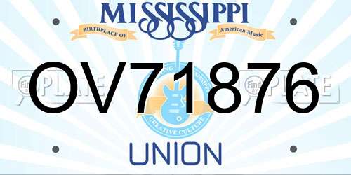 OV71876 Mississippi License Plate