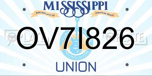 OV7I826 Mississippi License Plate