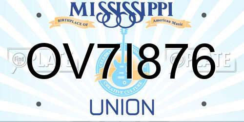 OV7I876 Mississippi License Plate
