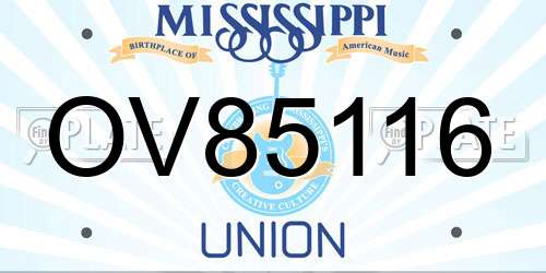 OV85116 Mississippi License Plate