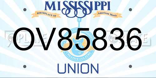 OV85836 Mississippi License Plate