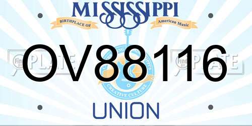 OV88116 Mississippi License Plate