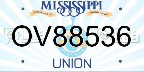 OV88536 Mississippi License Plate