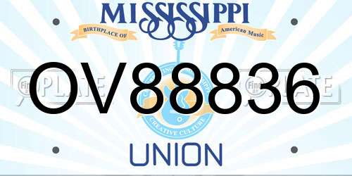 OV88836 Mississippi License Plate