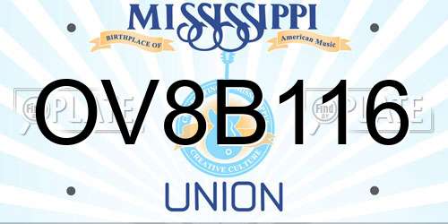 OV8B116 Mississippi License Plate