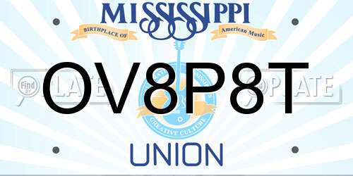 OV8P8T Mississippi License Plate