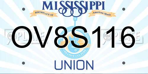 OV8S116 Mississippi License Plate