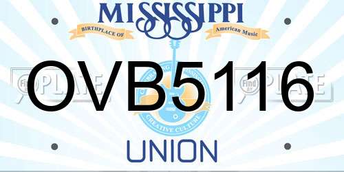 OVB5116 Mississippi License Plate