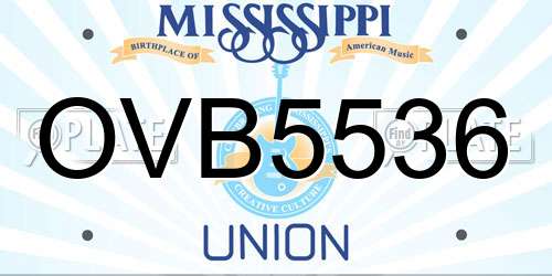 OVB5536 Mississippi License Plate