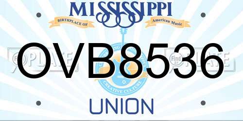 OVB8536 Mississippi License Plate