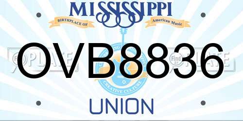 OVB8836 Mississippi License Plate