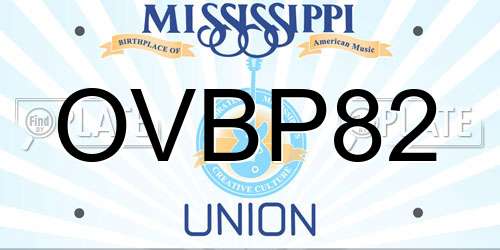 OVBP82 Mississippi License Plate