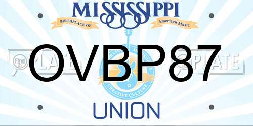 OVBP87 Mississippi License Plate