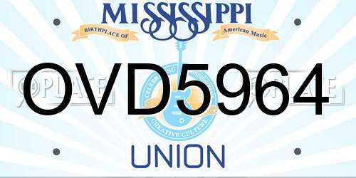 OVD5964 Mississippi License Plate