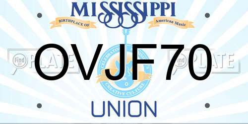 OVJF70 Mississippi License Plate