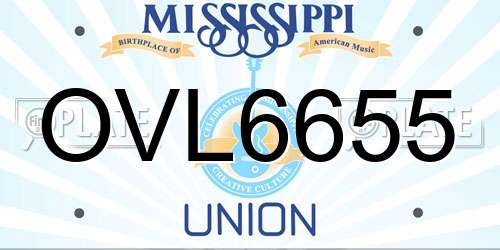 OVL6655 Mississippi License Plate