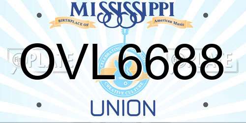 OVL6688 Mississippi License Plate