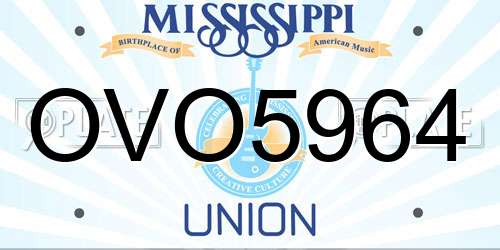 OVO5964 Mississippi License Plate