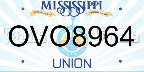 OVO8964 Mississippi License Plate
