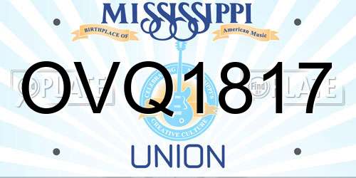OVQ1817 Mississippi License Plate
