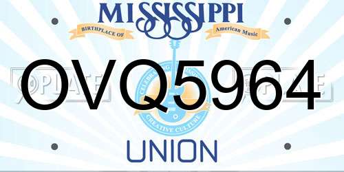 OVQ5964 Mississippi License Plate