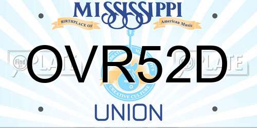 OVR52D Mississippi License Plate
